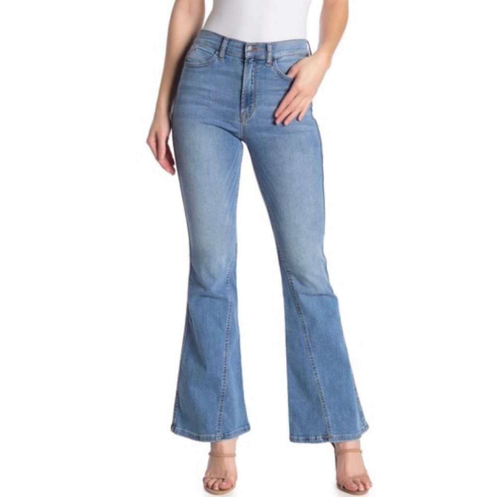 Sneak Peek High Rise Seamed Flare Leg Jeans